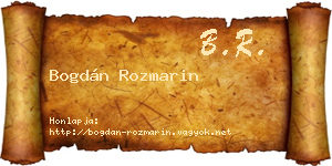 Bogdán Rozmarin névjegykártya